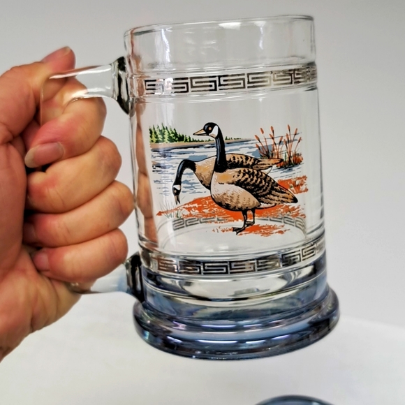 Vintage"Princess House”   glass  beer stein/mug with Canadian Geese design - Picture 3 of 5